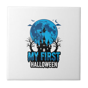 Azulejo Mi Primer Halloween Vintage Castillo Embrujado Beb
