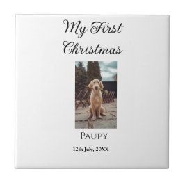 Azulejo Mi primera Navidad añadir mascota nombre gato año