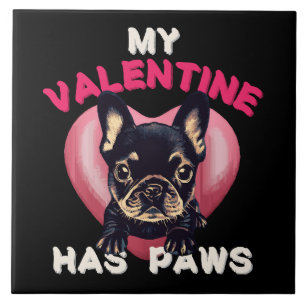 Azulejo Mi San Valentín tiene garras amante de los perros