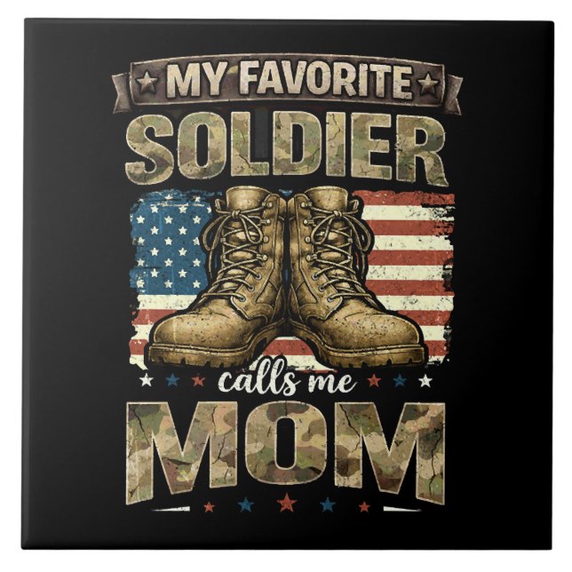 Azulejo Mi soldado favorito me llama mamá (Frente)