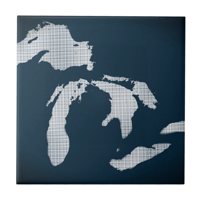 Azulejo Michigan y los Great Lakes (Frente)