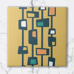 Azulejo Mid Century Funky Blocks Yellow<br><div class="desc">Haga un viaje en el tiempo con este diseño abstracto inspirado en la era atómica y de mediados de siglo. Perfecto para los amantes del retro y del estilo vintage. También es un gran regalo para los cumpleaños y Navidades.</div>