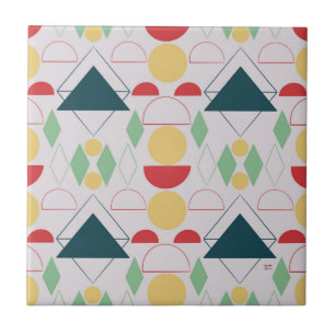 Azulejo Mid Century Mod Geometría Gris Cerámica Tile