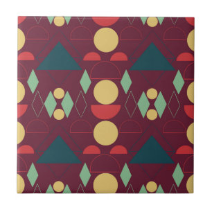 Azulejo Mid Century Mod Geométrico Fuchsia Cerámica Tile