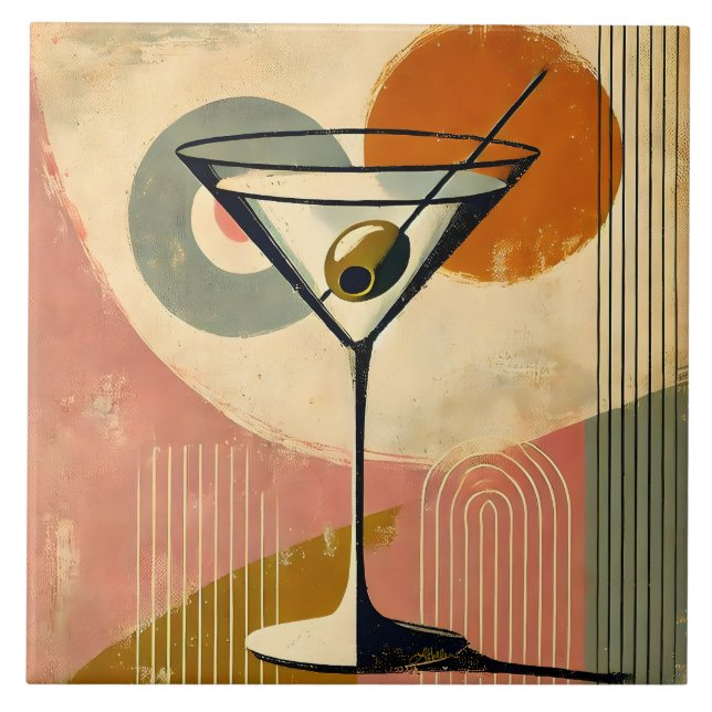 Azulejo Mid Century Modern Minimalist Art Martini (Frente)