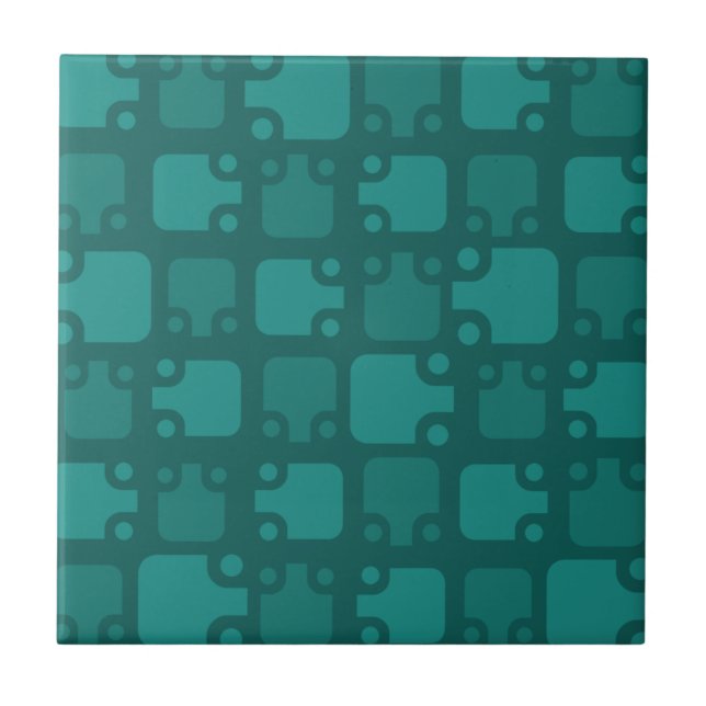 Azulejo Mid Century Modern Pattern Teal (Frente)