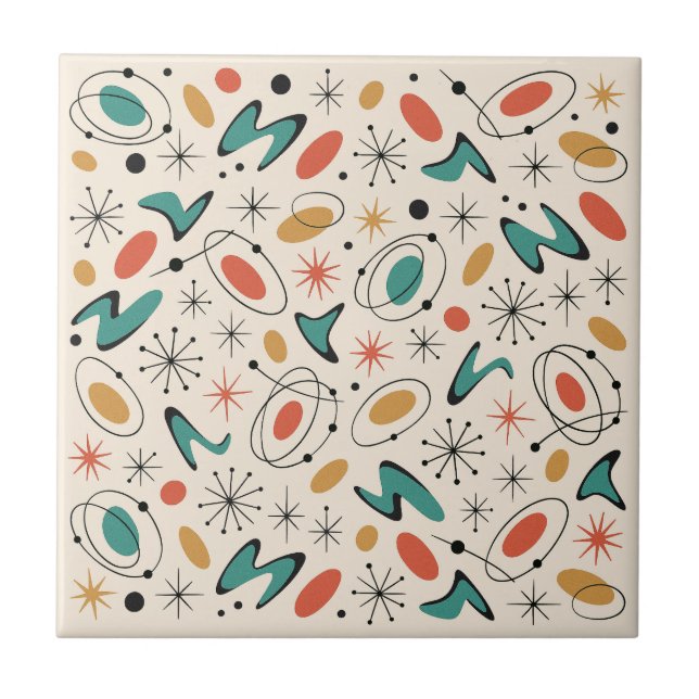 Azulejo Mid Century Modern Starburst Pattern (Frente)