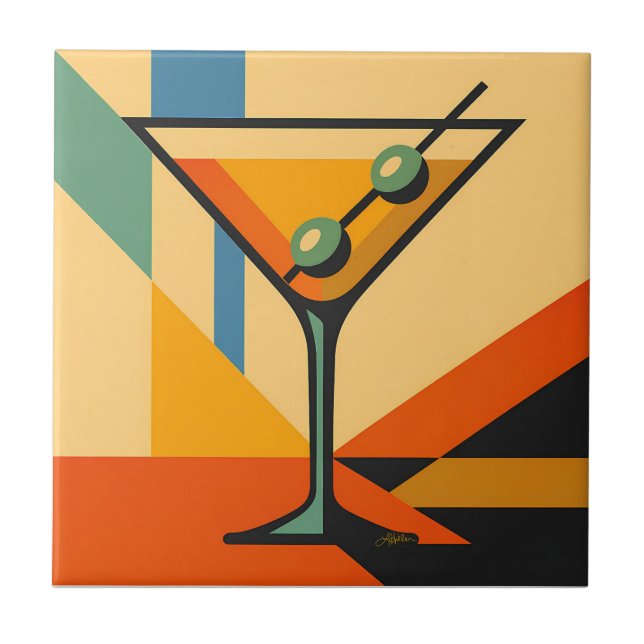 Azulejo Mid Century Modern Sunrise Bauhaus Martini (Frente)