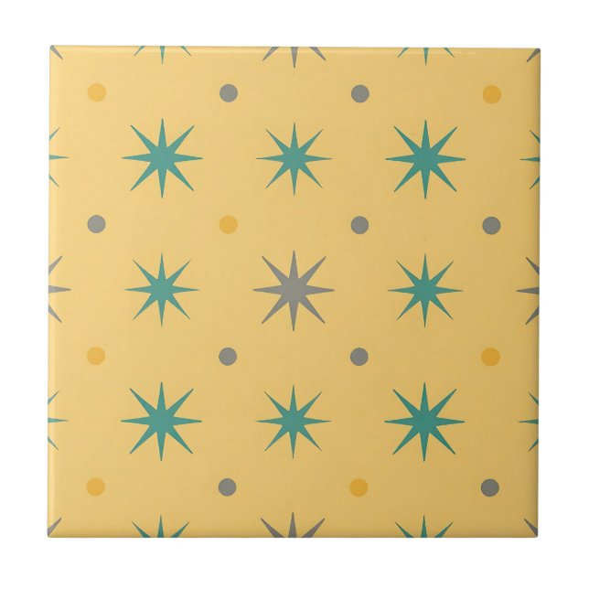 Azulejo Midcentury Starburst Seamless Pattern (Frente)