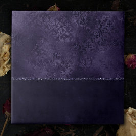 Azulejo Midnight Indigo Romance | Damasco satinado