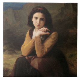 Azulejo Mignon (Joven dulce francesa) (por Bouguereau)