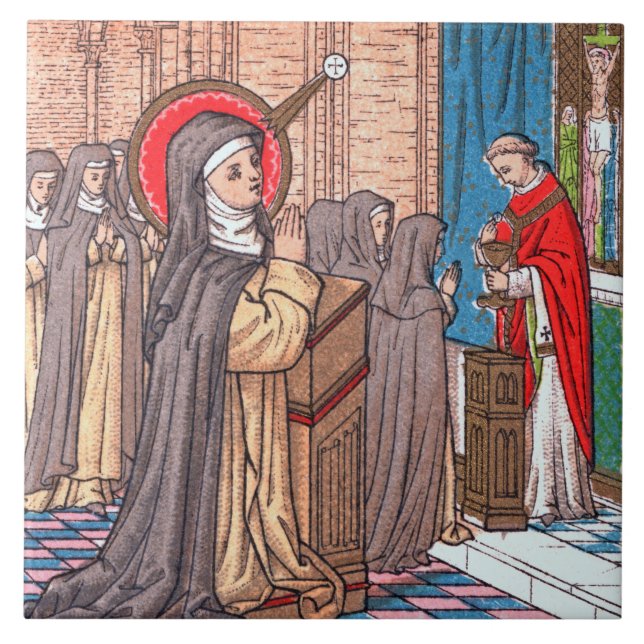 Azulejo Milagro de Bl. Imelda Lambertini (VVP 010) (Frente)