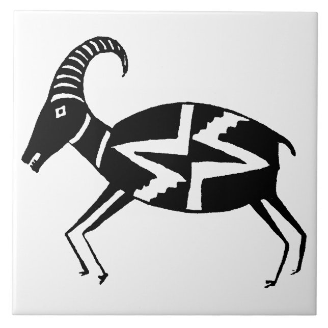 Azulejo Mimbres antiguos de arte del suroeste (Frente)