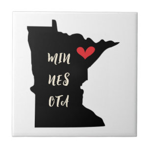 Azulejo Min-Nes-Ota Minnesota Cubierta cerámica cardíaca