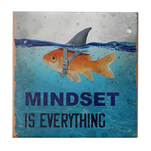 Azulejo Mindset Is Everything Motivational Goldfish