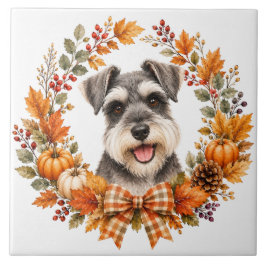 Azulejo Miniature Schnauzer Otoño