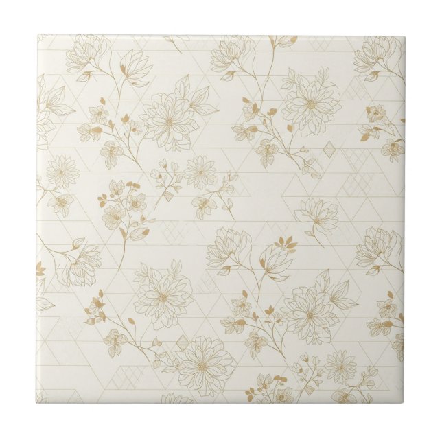 Azulejo Minimal Botanical Line Art Pattern (1) (Frente)