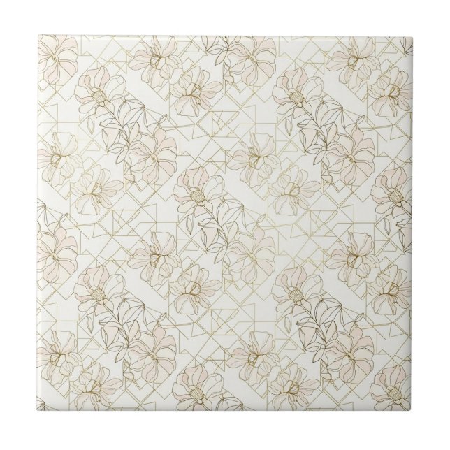 Azulejo Minimal Botanical Line Art Pattern (2) (Frente)