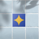 Azulejo Minimalis Retro Starburst Tile Cerámico De Mediado<br><div class="desc">Estrella moderna retro amarillo estreno a mediados de siglo Tile decorativo</div>