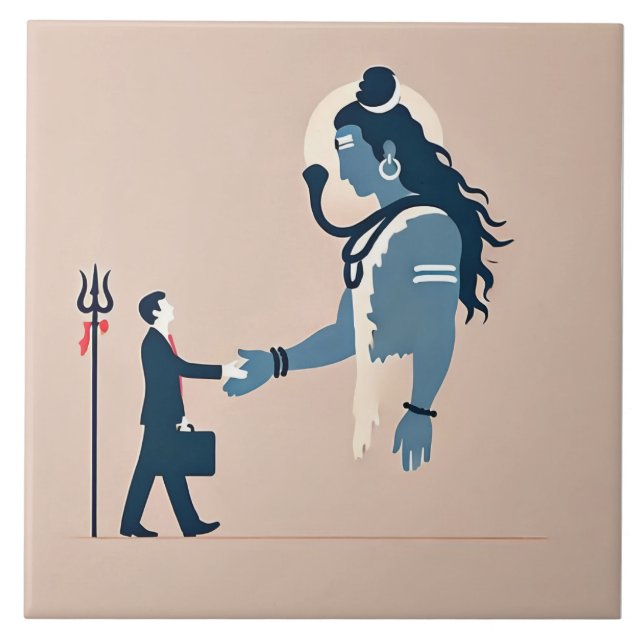 Azulejo minimalism image of an ordinary person greeting go (Frente)