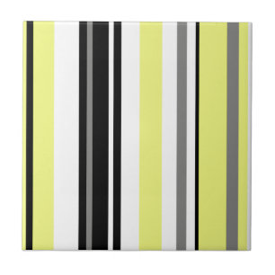 Azulejo Minimalismo Amarillo Rayas Negras