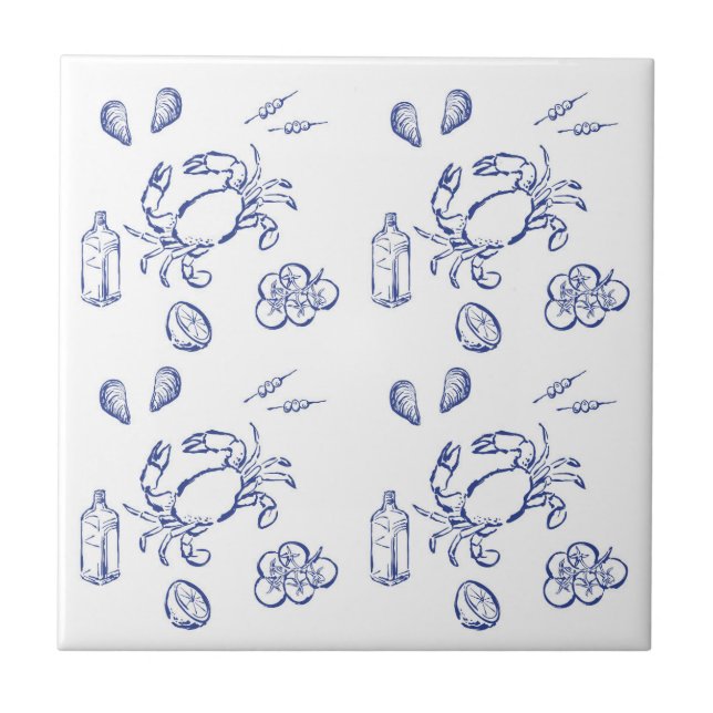 Azulejo Minimalismo de Mariscos (Frente)