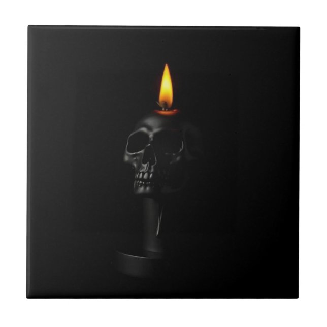 Azulejo Minimalist Gothic Halloween Candle Ceramic Tile (Frente)