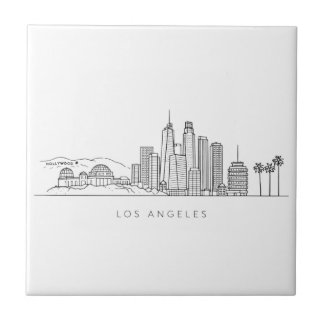 Azulejo Minimalist Los Angeles Skyline Illustration