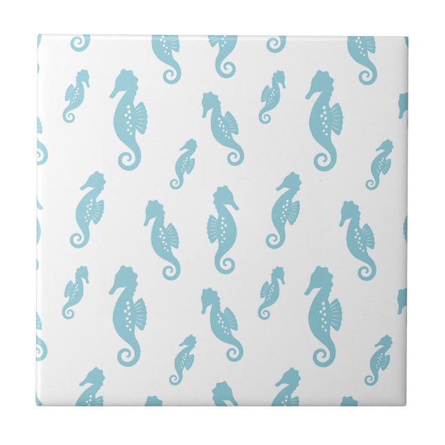 Azulejo Minimalist Seahorse Ocean Seamless Pattern (1) (Frente)