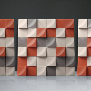 Azulejo Minimalista de Ilusión con Barniz de Relie