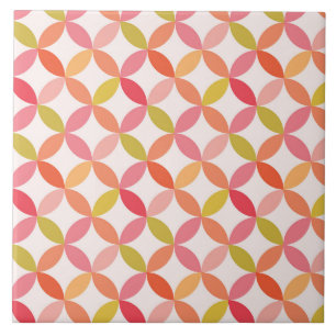 Azulejo Minimalista moderno de mediados de siglo rosa