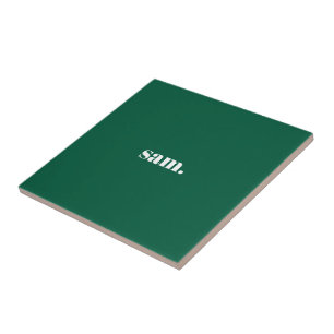 Azulejo Minimalista negrita texto personalizado verde