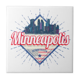 Azulejo Minneapolis Minnesota Estados Unidos Skyline