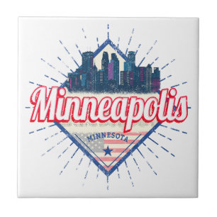 Azulejo Minneapolis Minnesota Estados Unidos Skyline