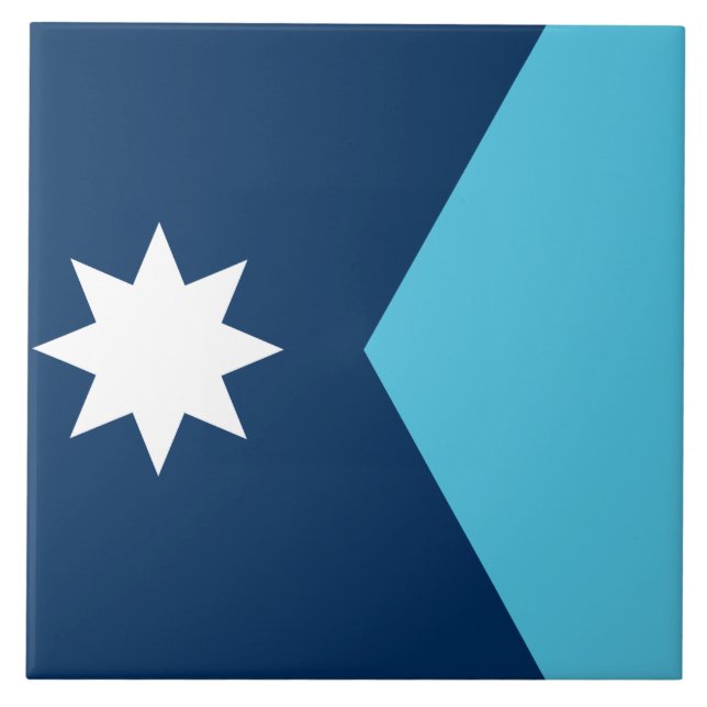 Azulejo Minnesota Flag Tile (Frente)