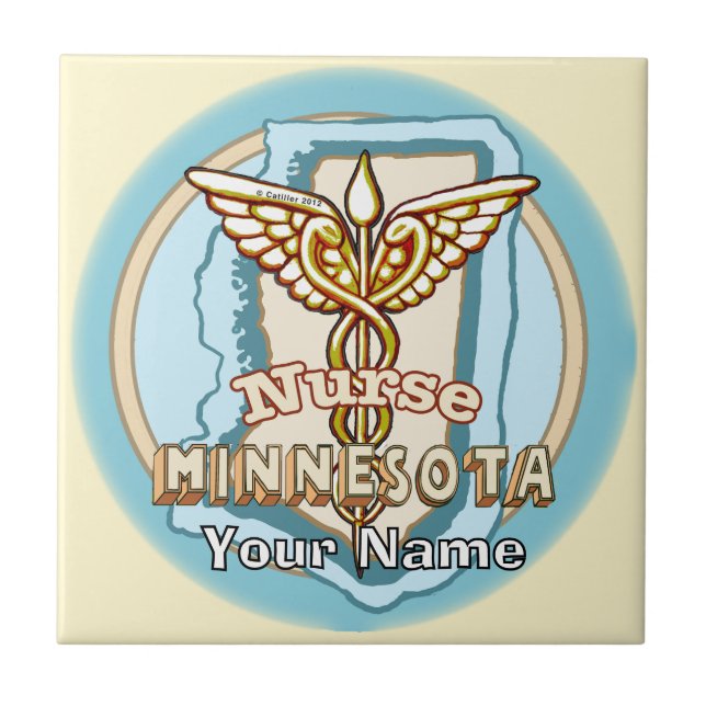 Azulejo Minnesota Nurse Caduceus Tile (Frente)