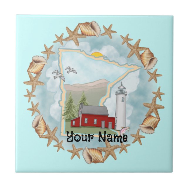 Azulejo Minnesota Shells Lighthouse Tile (Frente)