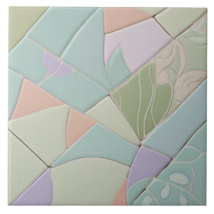 Azulejo Mint Dreamy Resumen Mosaico Pastel Faux moderno