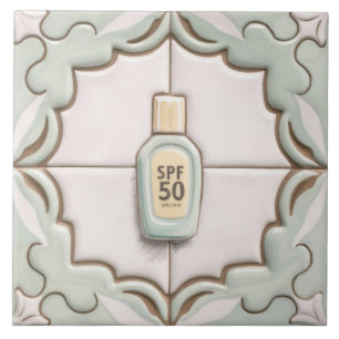 Azulejo Mint Sunscreen Sun Screen Botella Funny Baño