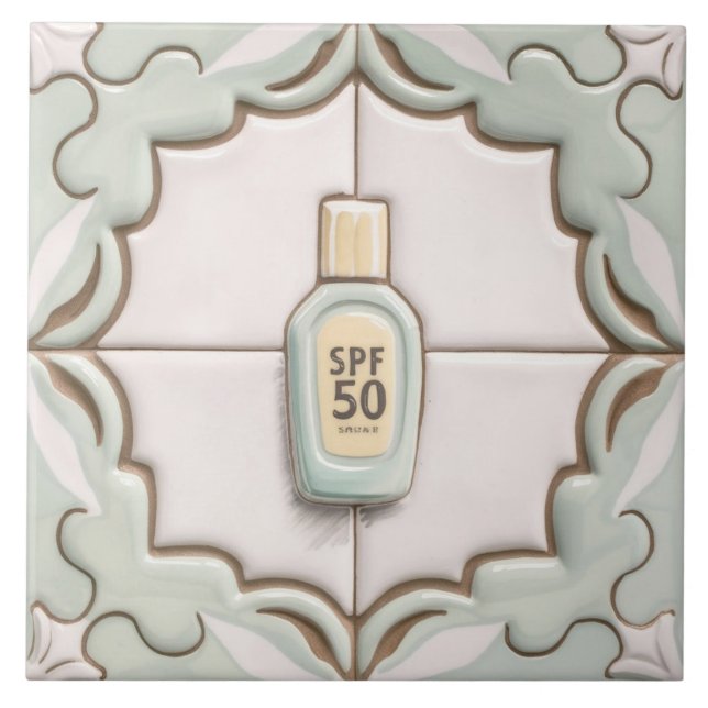 Azulejo Mint Sunscreen Sun Screen Botella Funny Baño (Frente)