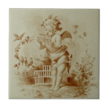 Minton Cherub jugando panes para las aves HP Repro