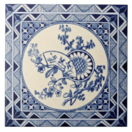 Azulejo Minton Hollins Aestético Repro Tile Anglo-Japonés