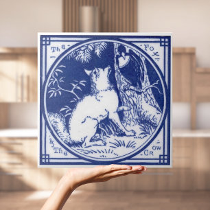 Azulejo Minton Tile de Repro Victorian con Wolf