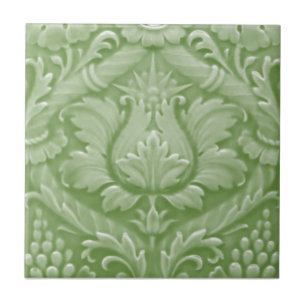Azulejo Minton Victoria Faux Relief Jadeite Color Repro