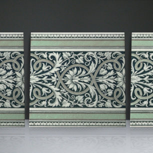 Azulejo Mintons UK Clásico Patrón Floral Griego Verde