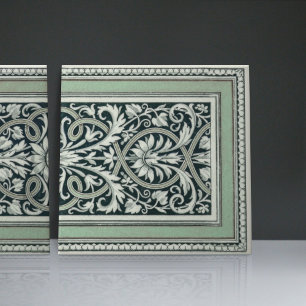 Azulejo Mintons UK Patrón Floral Clásico Griego Verde