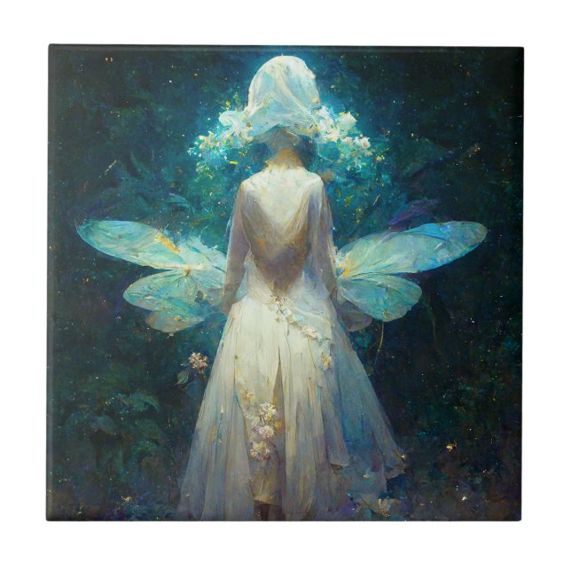 Azulejo Mis alas de hadas Fantasy Art cerámica (Frente)
