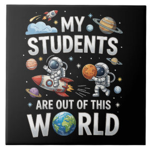 Azulejo Mis estudiantes están fuera en este mundo espacial