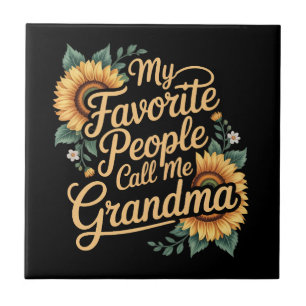 Azulejo Mis personas favoritas me llaman abuela día de la 