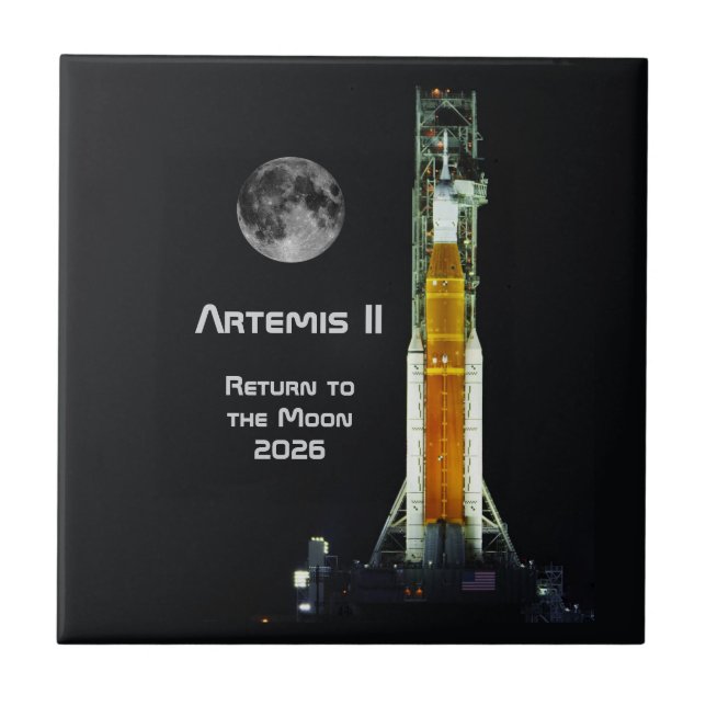 Azulejo Misión Artemis II a la Luna (Frente)